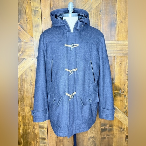 Nautica Charcoal Gray Wool Toggle Pea Coat Men’s XL - Picture 4 of 16